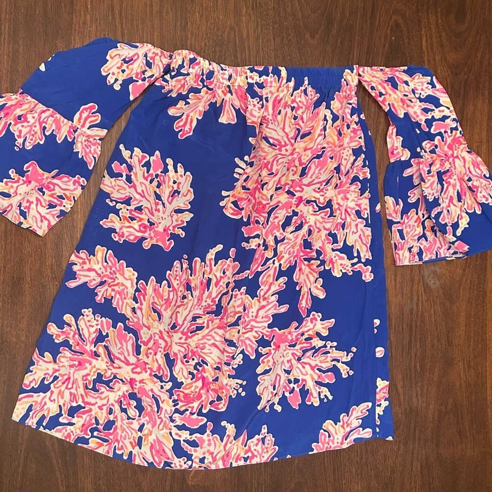 Lilly Pulitzer Blue and Pink Floral Skirt